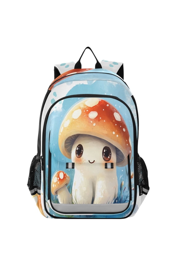 Backpack 12.9 *5.1 * 17.7 Inches Outing Backpack, Shopping Backpack, Travel Backpack Super Cute Cartoon Mushroom