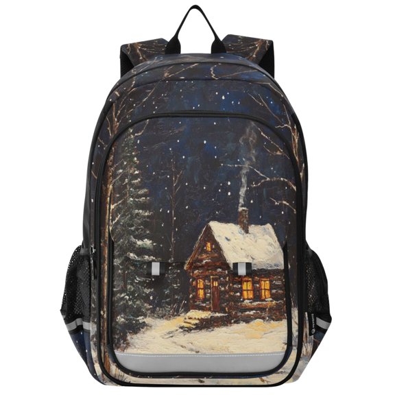 Backpack 12.9 *5.1 * 17.7 Inches Outing Backpack, Shopping Backpack, Travel Backpack The Cabin in The Forest