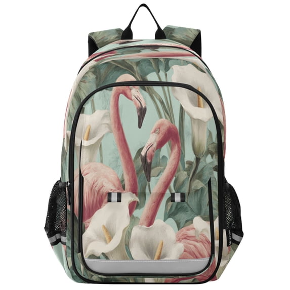 Backpack 12.9 *5.1 * 17.7 Inches Outing Backpack, Shopping Backpack, Travel Backpack Two Flamingos