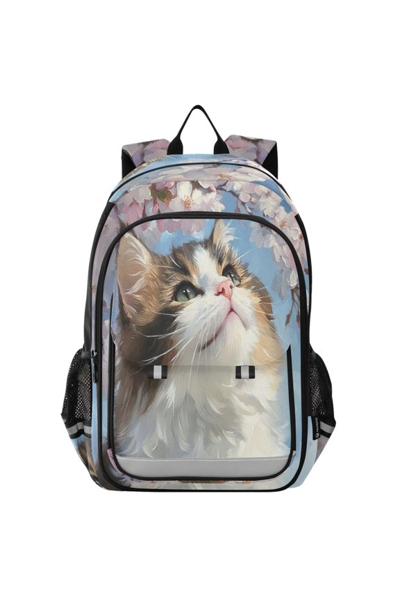 Backpack 12.9 *5.1 * 17.7 Inches Outing Backpack, Shopping Backpack, Travel Backpack Upside-down Cat