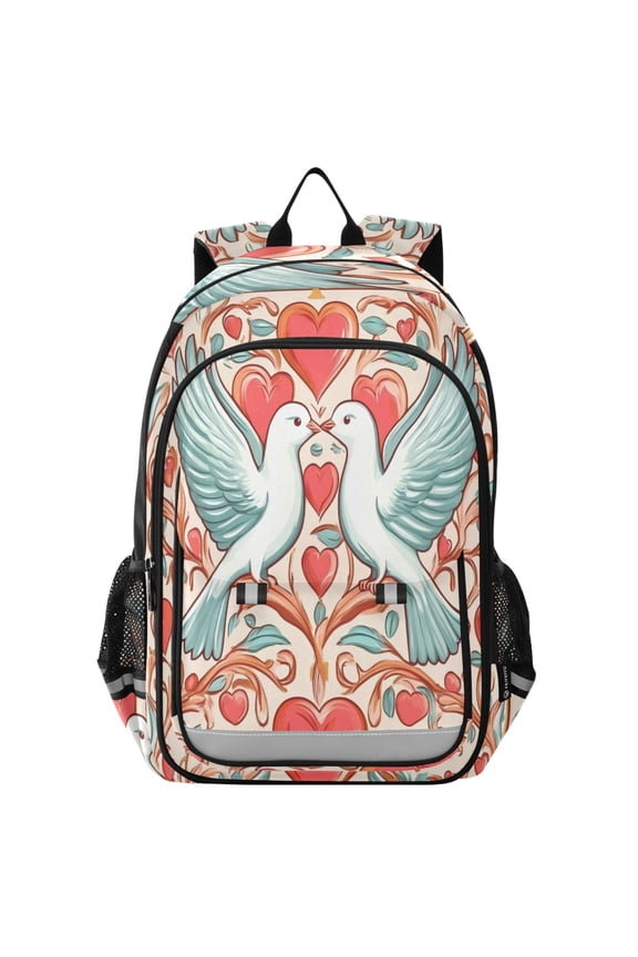 Backpack 12.9 *5.1 * 17.7 Inches Outing Backpack, Shopping Backpack, Travel Backpack Valentine's Day Pigeon