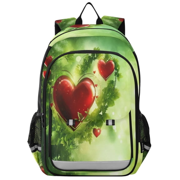 Backpack 12.9 *5.1 * 17.7 Inches Outing Backpack, Shopping Backpack, Travel Backpack Valentine's Day Red Heart Pattern