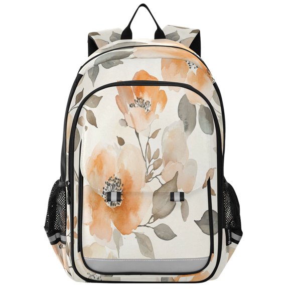 Backpack 12.9 *5.1 * 17.7 Inches Outing Backpack, Shopping Backpack, Travel Backpack Vibrant Cream Flowers