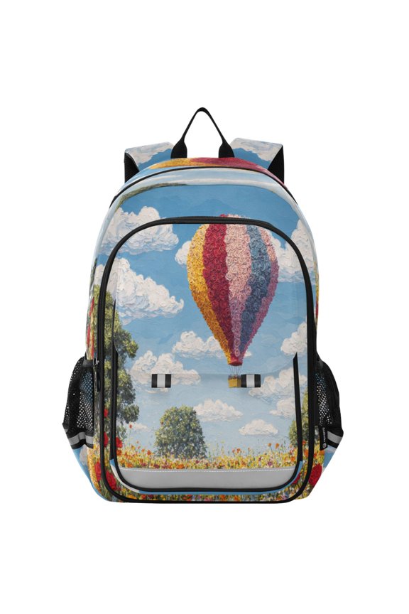 Backpack 12.9 *5.1 * 17.7 Inches Outing Backpack, Shopping Backpack, Travel Backpack Vibrant Hot Air Balloon