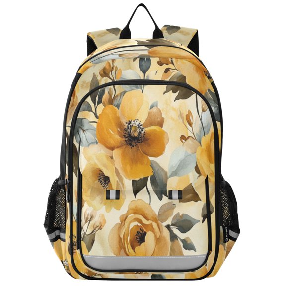 Backpack 12.9 *5.1 * 17.7 Inches Outing Backpack, Shopping Backpack, Travel Backpack Vibrant Yellow Flowers