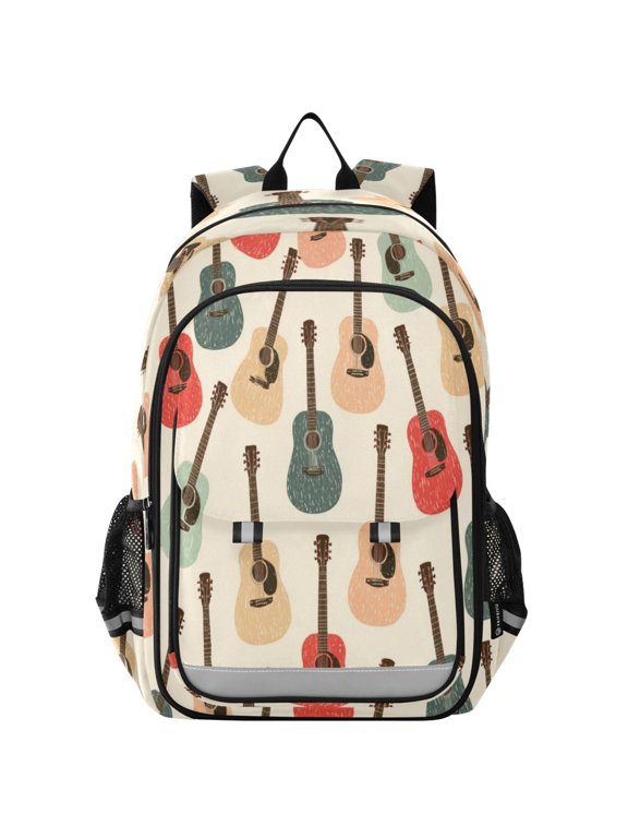 Backpack 12.9 *5.1 * 17.7 Inches Outing Backpack, Shopping Backpack, Travel Backpack Vintage Acoustic Guitar