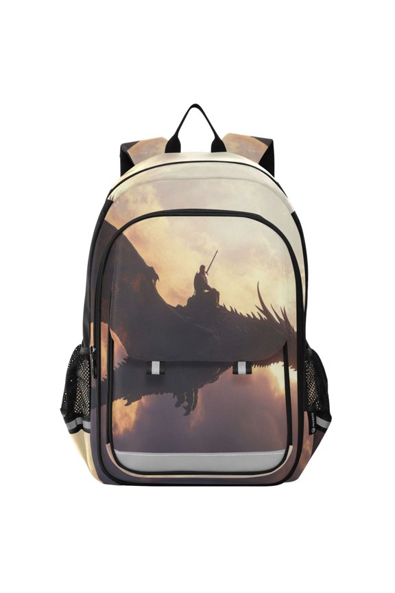 Backpack 12.9 *5.1 * 17.7 Inches Outing Backpack, Shopping Backpack, Travel Backpack Warrior Dragon