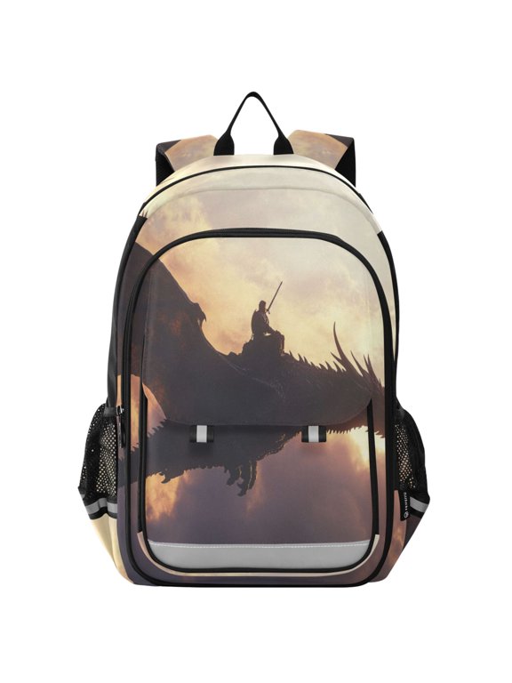Backpack 12.9 *5.1 * 17.7 Inches Outing Backpack, Shopping Backpack, Travel Backpack Warrior Dragon