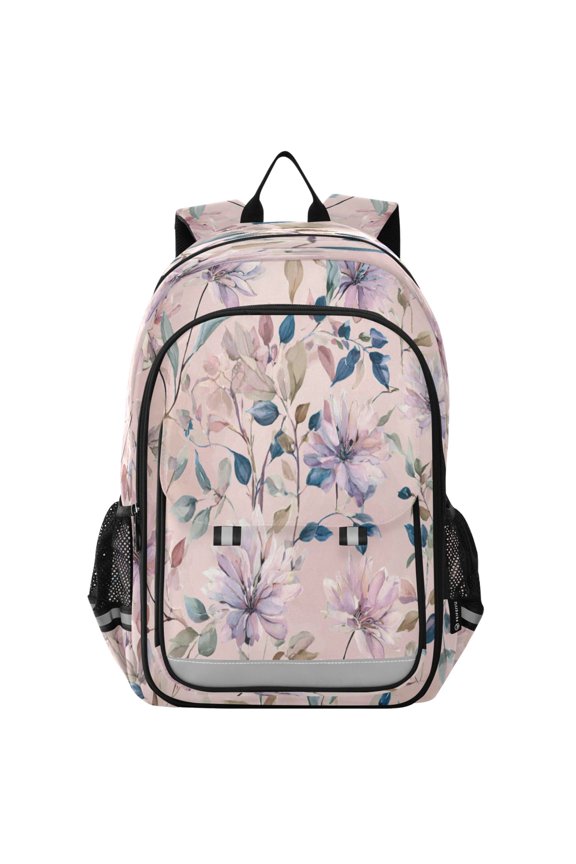Backpack 12.9 *5.1 * 17.7 Inches Outing Backpack, Shopping Backpack, Travel Backpack Watercolor Flower Picture