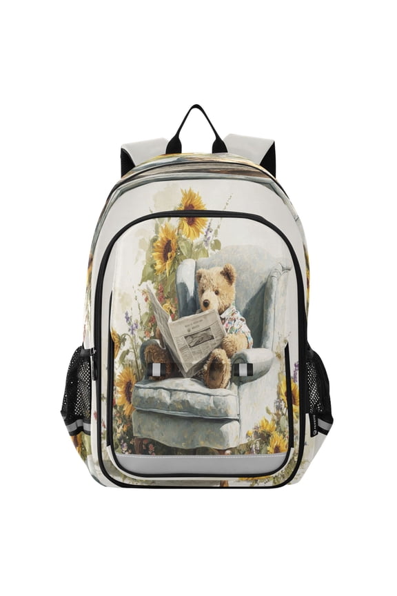 Backpack 12.9 *5.1 * 17.7 Inches Outing Backpack, Shopping Backpack, Travel Backpack Watercolor Teddy Bear
