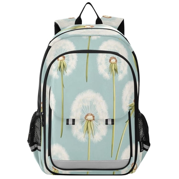 Backpack 12.9 *5.1 * 17.7 Inches Outing Backpack, Shopping Backpack, Travel Backpack White Cartoon Dandelion