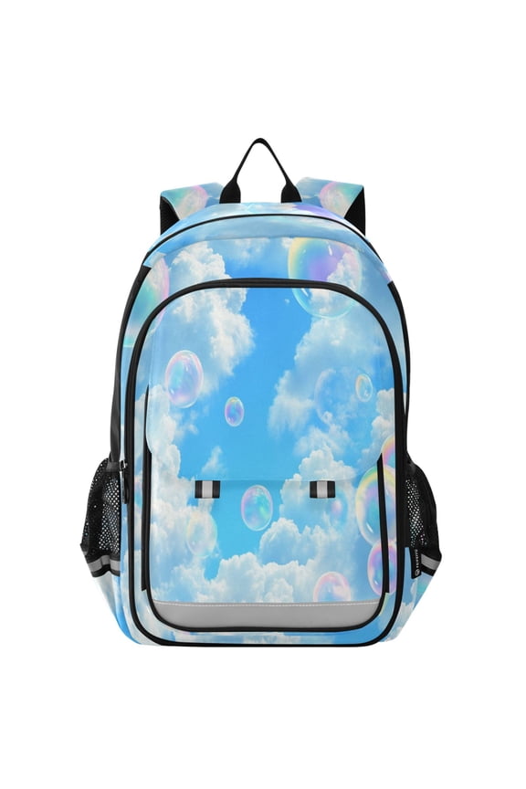 Backpack 12.9 *5.1 * 17.7 Inches Outing Backpack, Shopping Backpack, Travel Backpack White Cloud Bubble