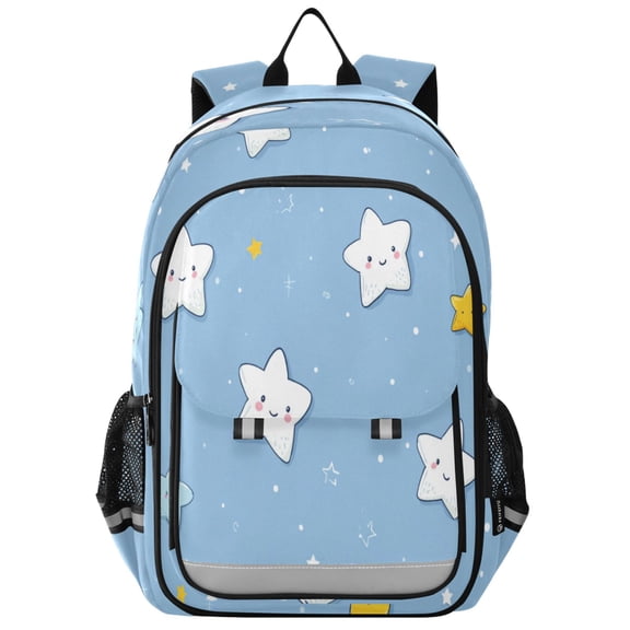 Backpack 12.9 *5.1 * 17.7 Inches Outing Backpack, Shopping Backpack, Travel Backpack White Star Pattern