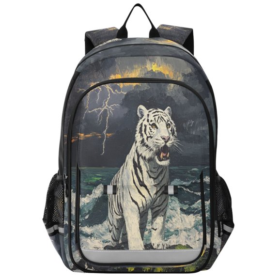 Backpack 12.9 *5.1 * 17.7 Inches Outing Backpack, Shopping Backpack, Travel Backpack White Tiger