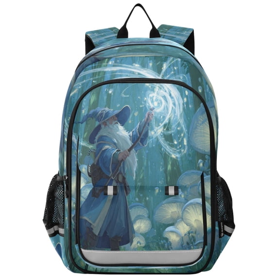 Backpack 12.9 *5.1 * 17.7 Inches Outing Backpack, Shopping Backpack, Travel Backpack Wizard Casting Forest Magic