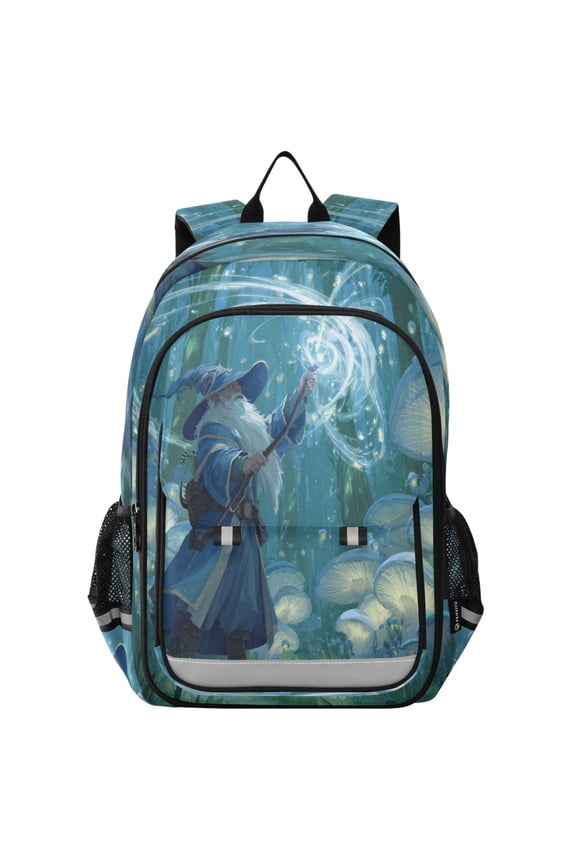 Backpack 12.9 *5.1 * 17.7 Inches Outing Backpack, Shopping Backpack, Travel Backpack Wizard Casting Forest Magic