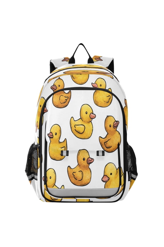 Backpack 12.9 *5.1 * 17.7 Inches Outing Backpack, Shopping Backpack, Travel Backpack Yellow Duck Seamless