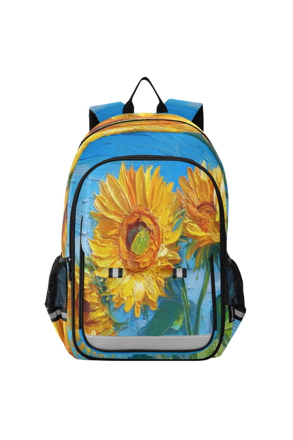 Backpack 12.9 *5.1 * 17.7 Inches Outing Backpack, Shopping Backpack, Travel Backpack Yellow Sunflower Pattern