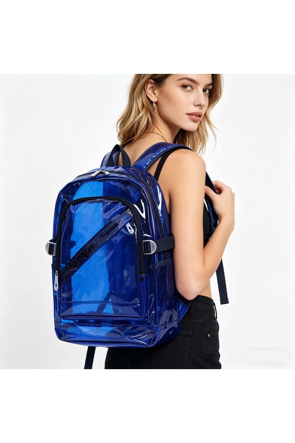 Backpack 16 Inch Transparent Jelly Lightweight Travel Backpack PVC Daypack for College Teens Adults by Xuniizn