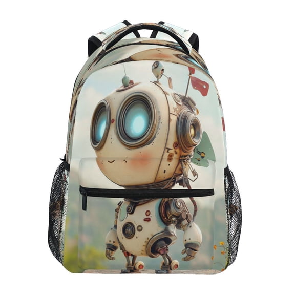 Backpack 16x11.4x6.9 Inches Fashion Backpack Shopping Travel Outing Backpack Adorable Robot