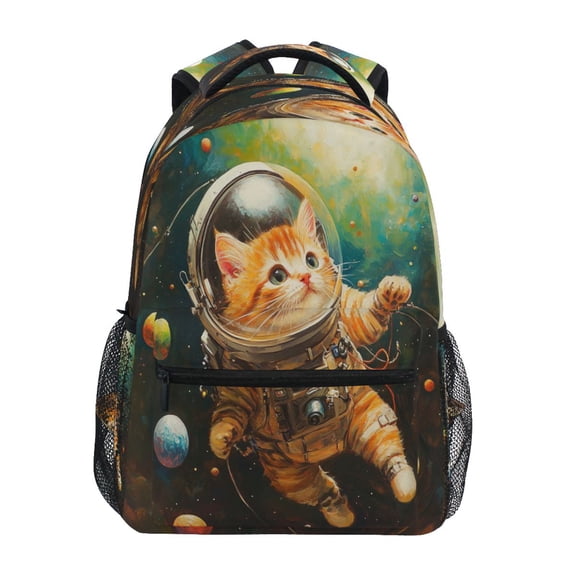 Backpack 16x11.4x6.9 Inches Fashion Backpack Shopping Travel Outing Backpack Astronaut Cat
