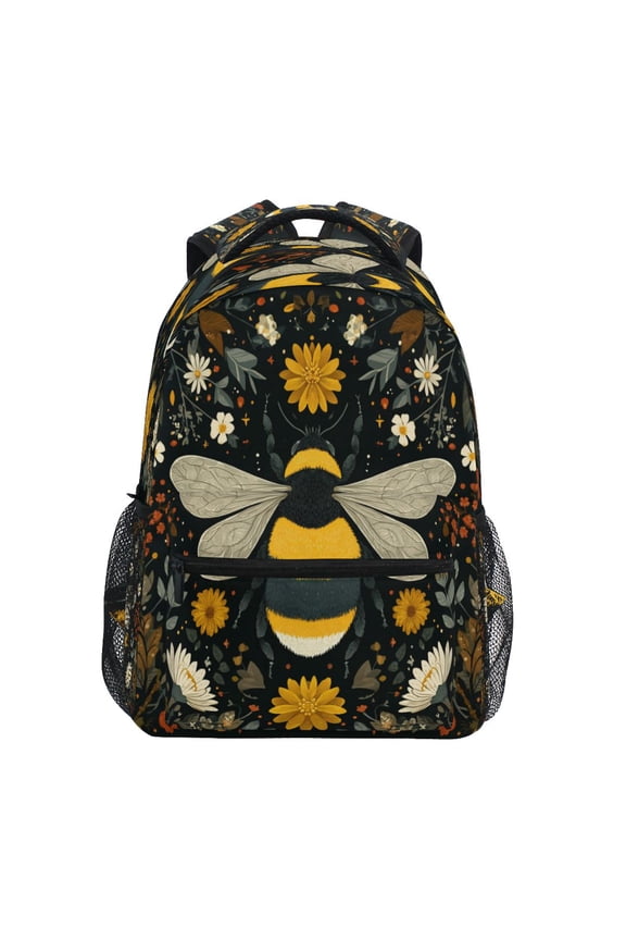 Backpack 16x11.4x6.9 Inches Fashion Backpack Shopping Travel Outing Backpack Beautiful Bumblebee Illustration