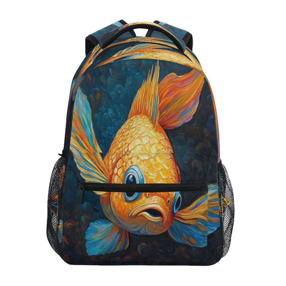 Backpack 16x11.4x6.9 Inches Fashion Backpack Shopping Travel Outing Backpack Beautiful Cartoon Goldfish