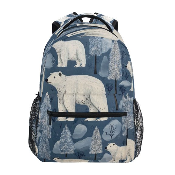Backpack 16x11.4x6.9 Inches Fashion Backpack Shopping Travel Outing Backpack Beautiful Cartoon Polar Bear