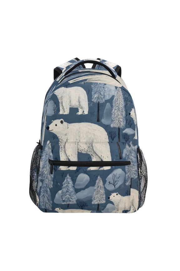 Backpack 16x11.4x6.9 Inches Fashion Backpack Shopping Travel Outing Backpack Beautiful Cartoon Polar Bear