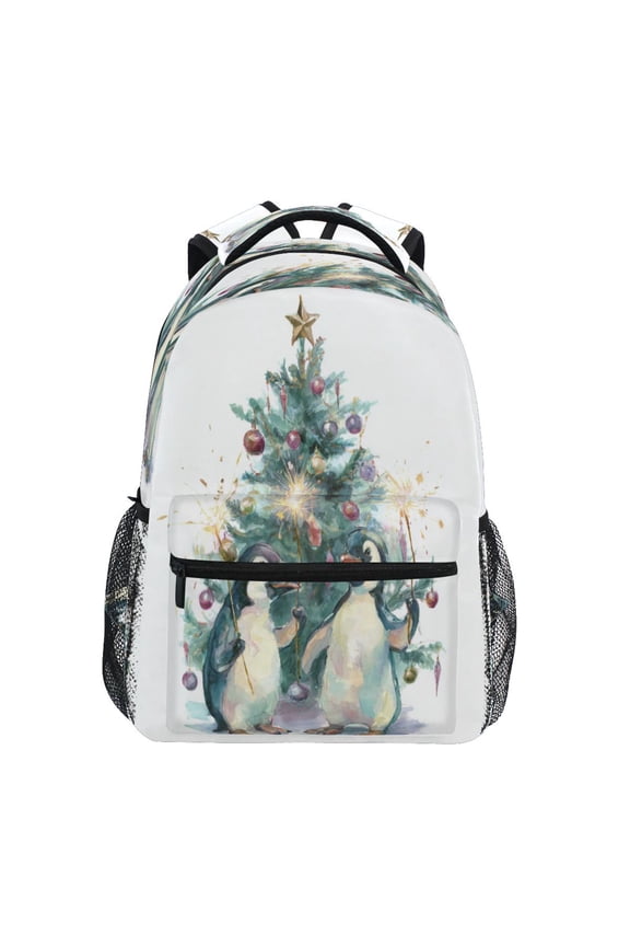 Backpack 16x11.4x6.9 Inches Fashion Backpack Shopping Travel Outing Backpack Beautiful Christmas Penguins