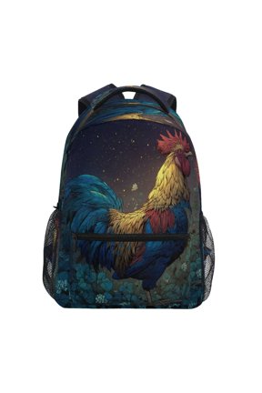 Backpack 16x11.4x6.9 Inches Fashion Backpack Shopping Travel Outing Backpack Beautiful Golden Rooster