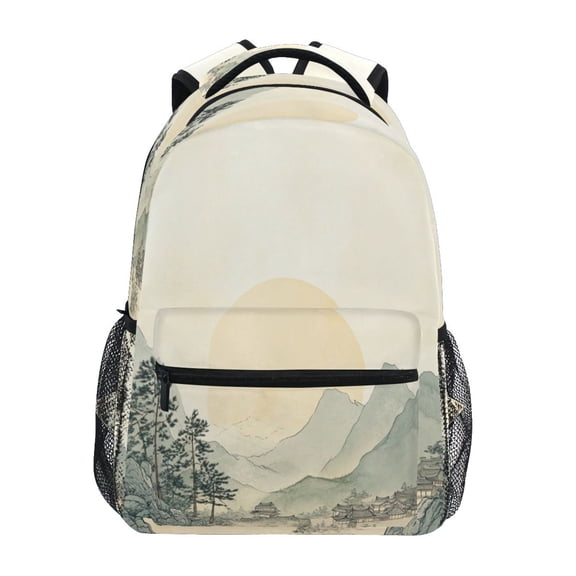 Backpack 16x11.4x6.9 Inches Fashion Backpack Shopping Travel Outing Backpack Beautiful Mountain Peak