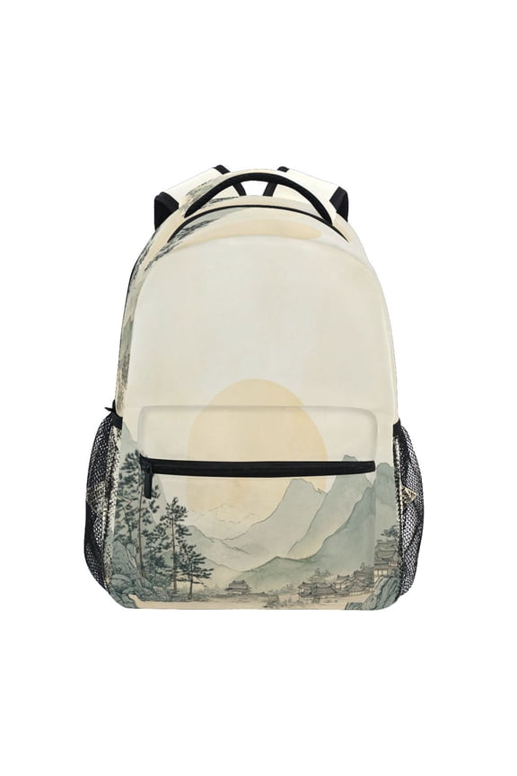 Backpack 16x11.4x6.9 Inches Fashion Backpack Shopping Travel Outing Backpack Beautiful Mountain Peak