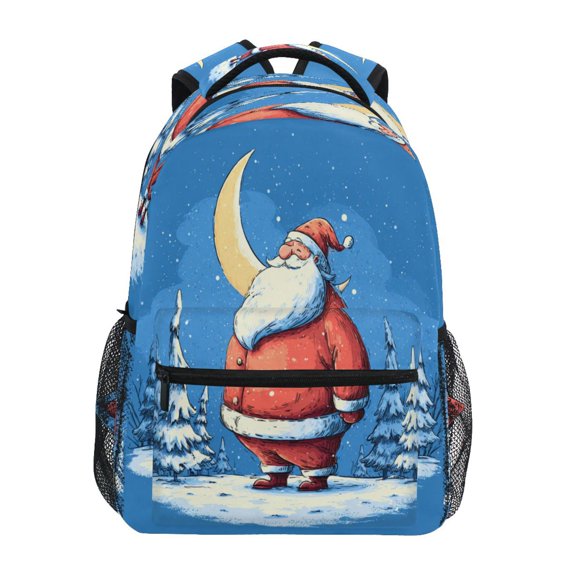 Backpack 16x11.4x6.9 Inches Fashion Backpack Shopping Travel Outing Backpack Beautiful Santa Claus Cute