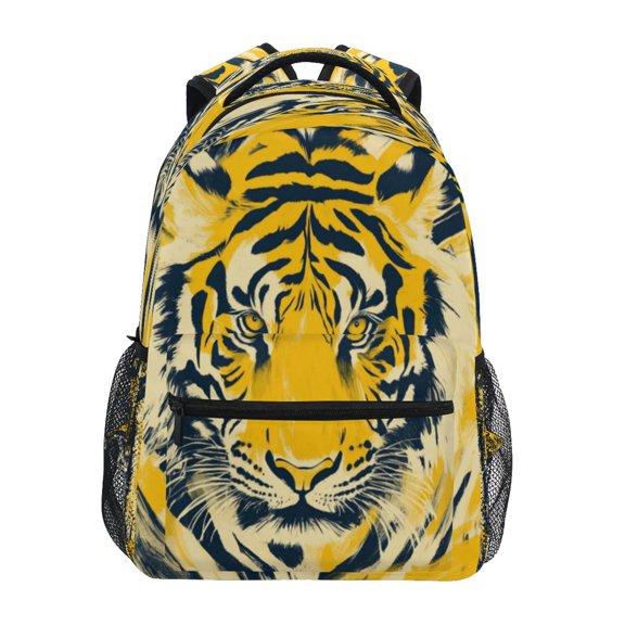 Backpack 16x11.4x6.9 Inches Fashion Backpack Shopping Travel Outing Backpack Beautiful Yellow Tiger Face