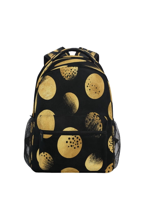 Backpack 16x11.4x6.9 Inches Fashion Backpack Shopping Travel Outing Backpack Black Background Golden