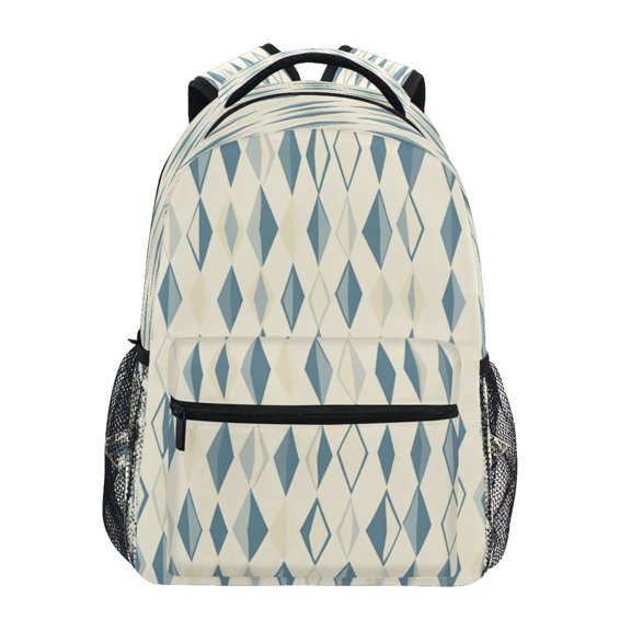 Backpack 16x11.4x6.9 Inches Fashion Backpack Shopping Travel Outing Backpack Blue Cartoon Squares