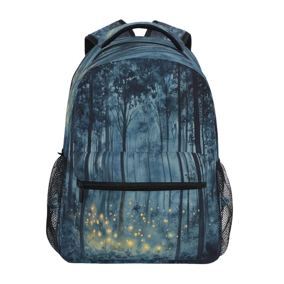 Backpack 16x11.4x6.9 Inches Fashion Backpack Shopping Travel Outing Backpack Blue Firefly Forest