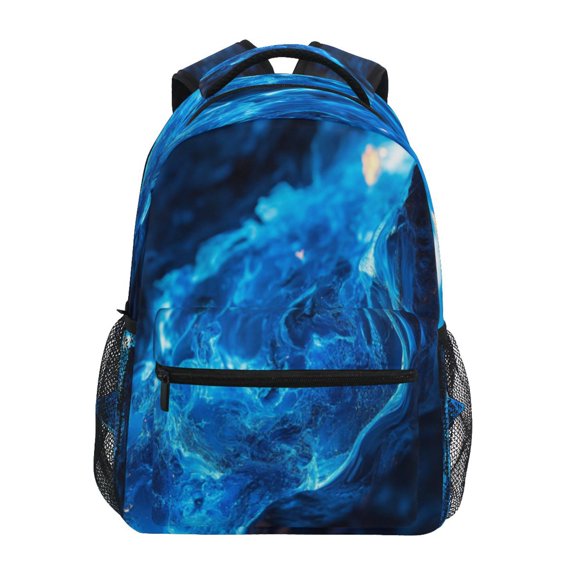 Backpack 16x11.4x6.9 Inches Fashion Backpack Shopping Travel Outing Backpack Blue Lava Pattern
