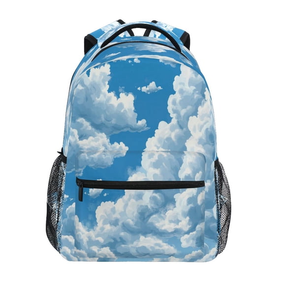 Backpack 16x11.4x6.9 Inches Fashion Backpack Shopping Travel Outing Backpack Blue Sky and White Clouds