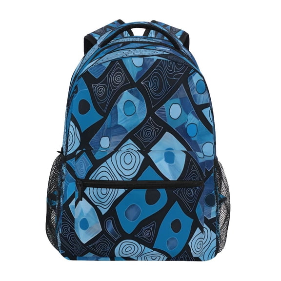Backpack 16x11.4x6.9 Inches Fashion Backpack Shopping Travel Outing Backpack Blue Square