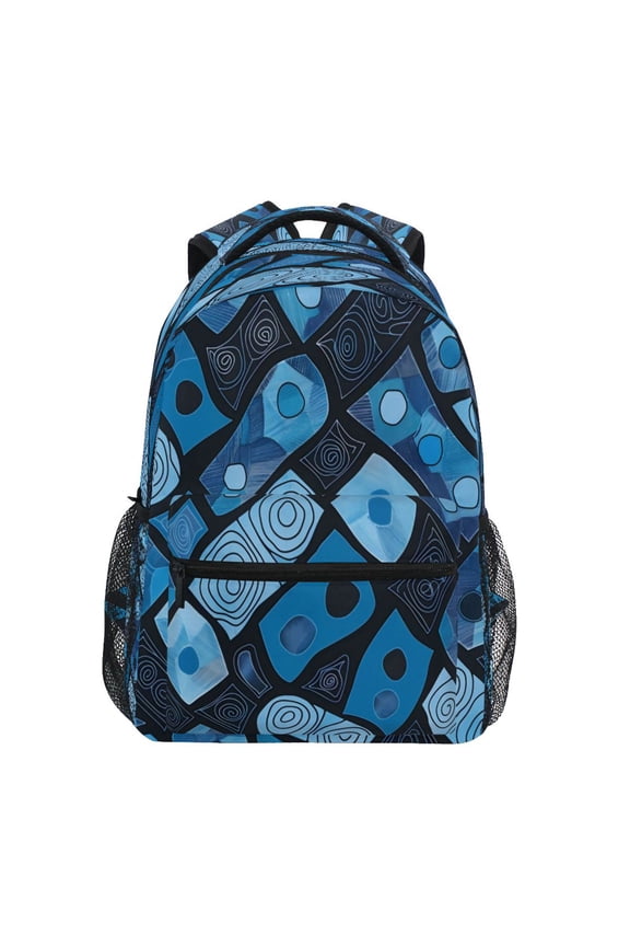 Backpack 16x11.4x6.9 Inches Fashion Backpack Shopping Travel Outing Backpack Blue Square