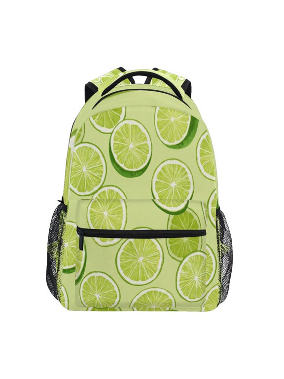 Backpack 16x11.4x6.9 Inches Fashion Backpack Shopping Travel Outing Backpack Bright Green Lime Slices