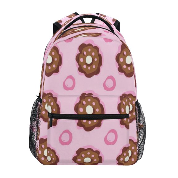Backpack 16x11.4x6.9 Inches Fashion Backpack Shopping Travel Outing Backpack Brown Donuts
