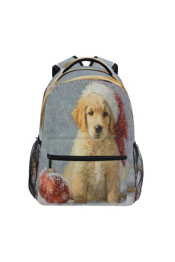 Backpack 16x11.4x6.9 Inches Fashion Backpack Shopping Travel Outing Backpack Cartoon Christmas Orange Dog