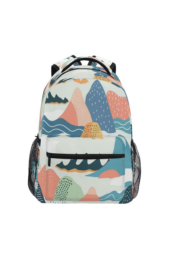 Backpack 16x11.4x6.9 Inches Fashion Backpack Shopping Travel Outing Backpack Cartoon Color Hill