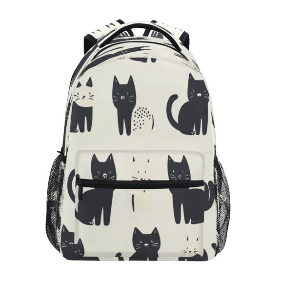 Backpack 16x11.4x6.9 Inches Fashion Backpack Shopping Travel Outing Backpack Cartoon Cute Black Cat