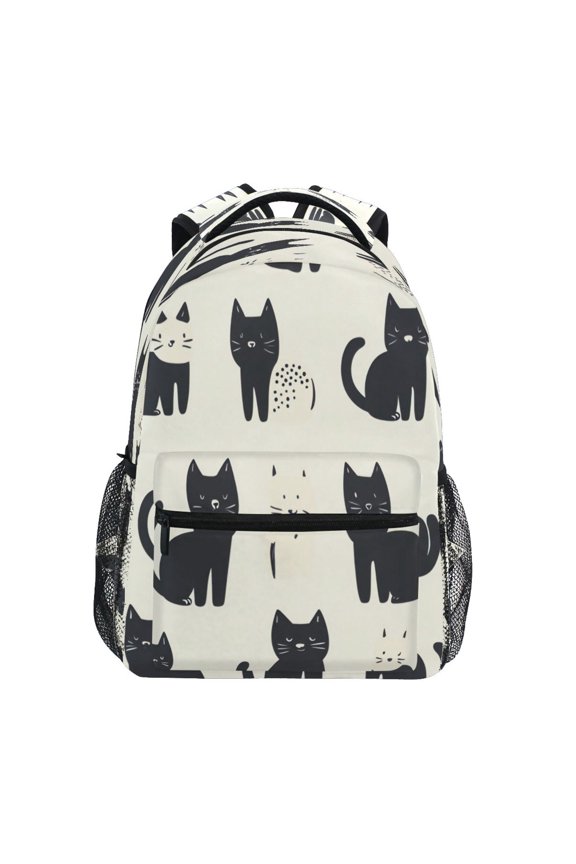 Backpack 16x11.4x6.9 Inches Fashion Backpack Shopping Travel Outing Backpack Cartoon Cute Black Cat