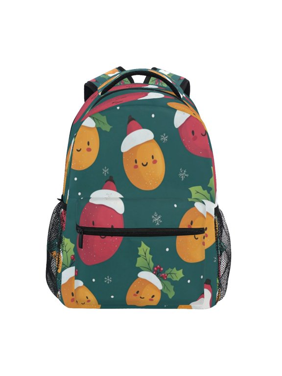 Backpack 16x11.4x6.9 Inches Fashion Backpack Shopping Travel Outing Backpack Cartoon Cute Christmas Mango