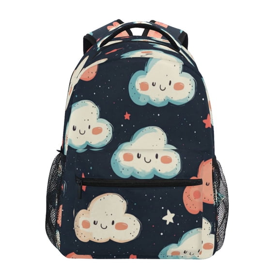 Backpack 16x11.4x6.9 Inches Fashion Backpack Shopping Travel Outing Backpack Cartoon Cute Smile Cloud